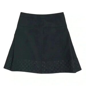 Weekend Max Mara Womens Virgin Wool Jacquard Trim Mini Skirt‎ in Black Size 10